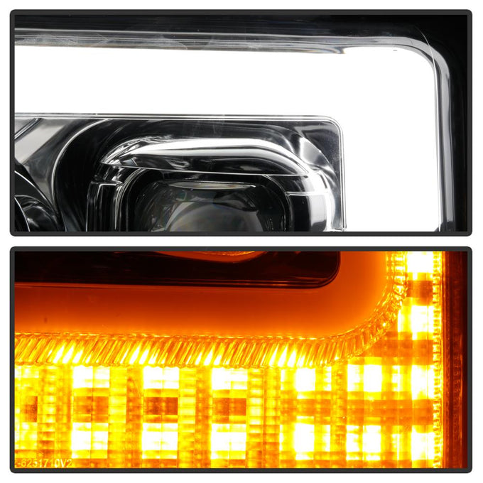 Switch Back Sequential Turn Signal Light Bar Chrome Projector Headlights <br>17-19 Ford F-450 Super Duty F-250 Super Duty F-350 Super Duty