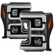 Switch Back Sequential Turn Signal Light Bar Black Projector Headlights <br>17-19 Ford F-450 Super Duty F-250 Super Duty F-350 Super Duty