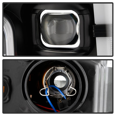 Switch Back Sequential Turn Signal Light Bar Black Projector Headlights <br>17-19 Ford F-450 Super Duty F-250 Super Duty F-350 Super Duty