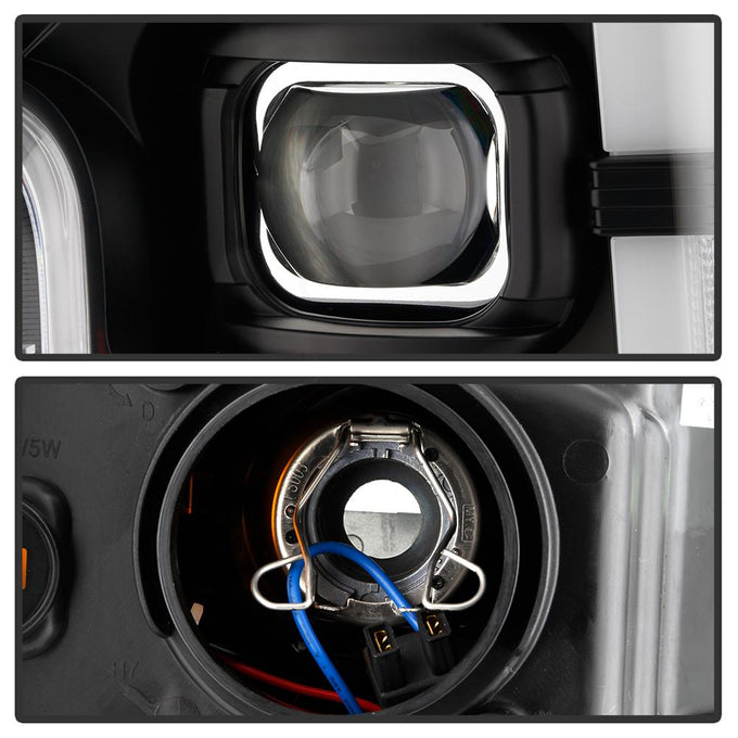 Switch Back Sequential Turn Signal Light Bar Black Projector Headlights <br>17-19 Ford F-450 Super Duty F-250 Super Duty F-350 Super Duty