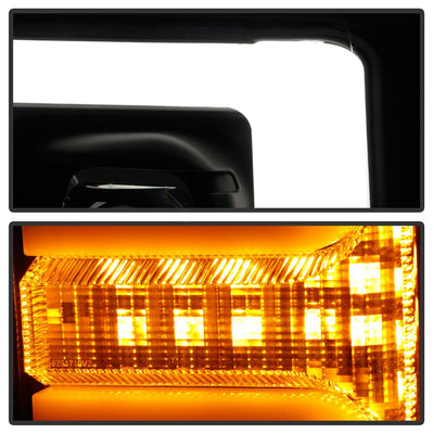 Switch Back Sequential Turn Signal Light Bar Black Projector Headlights <br>17-19 Ford F-450 Super Duty F-250 Super Duty F-350 Super Duty