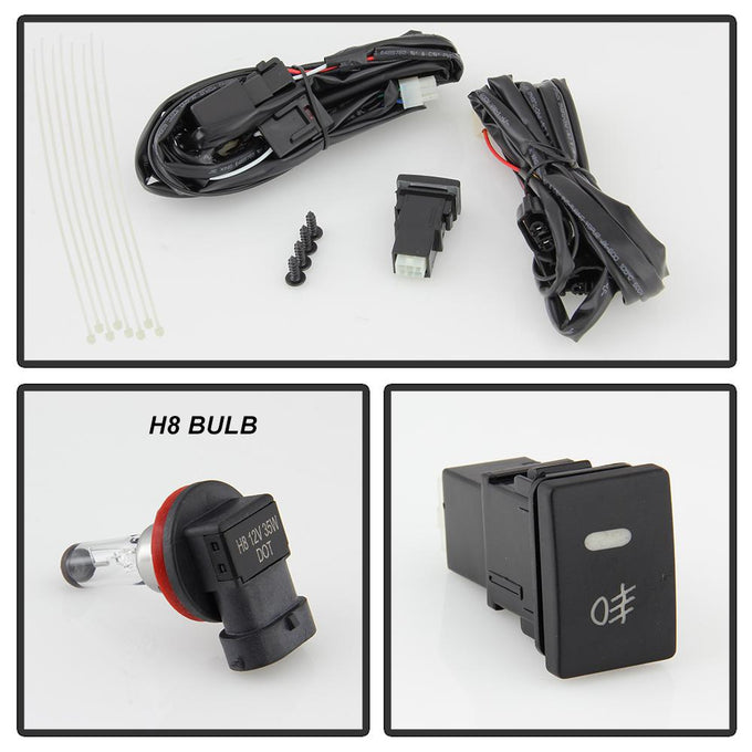 Clear OEM Fog Light W/OEM Style Switch <br>11-17 Toyota Sienna