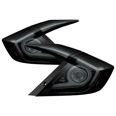 Black Smoke LED Tail Lights <br>16-19 Honda Civic