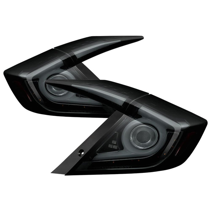 Black Smoke LED Tail Lights <br>16-19 Honda Civic