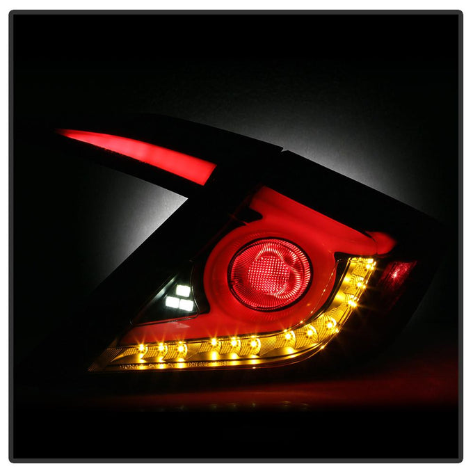 Black Smoke LED Tail Lights <br>16-19 Honda Civic