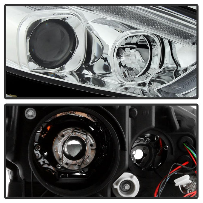 Sequential Turn Signal Light Bar Chrome Projector Headlights <br>15-18 Ford Focus