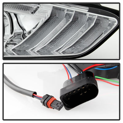 Sequential Turn Signal Light Bar Chrome Projector Headlights <br>15-18 Ford Focus