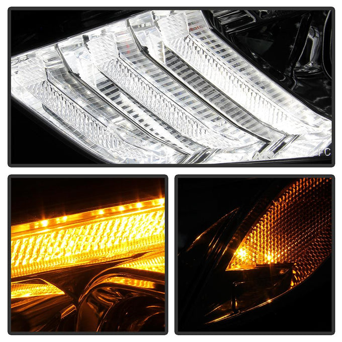 Sequential Turn Signal Light Bar Chrome Projector Headlights <br>15-18 Ford Focus
