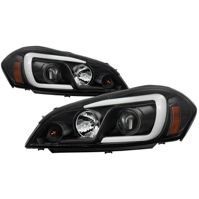 Light Bar Black Projector Headlights <br>06-07 Chevrolet Monte Carlo 06-13 Chevrolet Impala