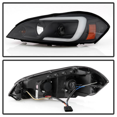 Light Bar Black Projector Headlights <br>06-07 Chevrolet Monte Carlo 06-13 Chevrolet Impala