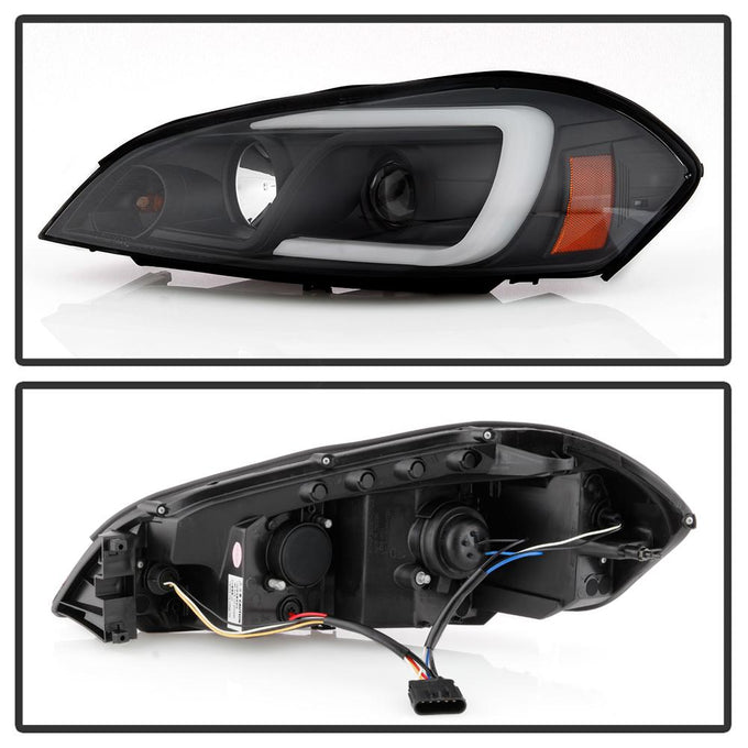 Light Bar Black Projector Headlights <br>06-07 Chevrolet Monte Carlo 06-13 Chevrolet Impala