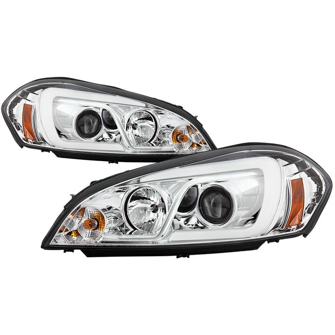 Light Bar Chrome Projector Headlights <br>06-07 Chevrolet Monte Carlo 06-13 Chevrolet Impala