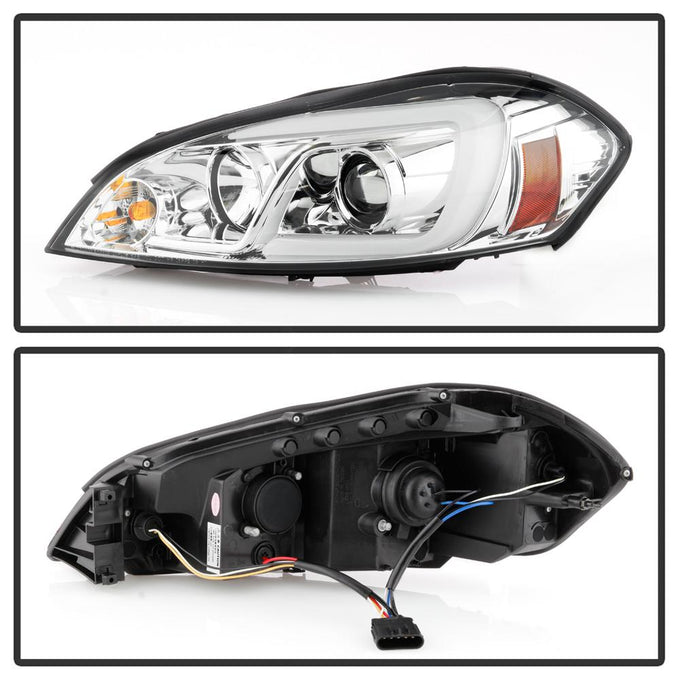 Light Bar Chrome Projector Headlights <br>06-07 Chevrolet Monte Carlo 06-13 Chevrolet Impala