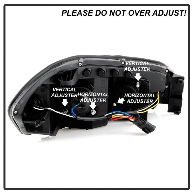 Light Bar Chrome Projector Headlights <br>06-07 Chevrolet Monte Carlo 06-13 Chevrolet Impala