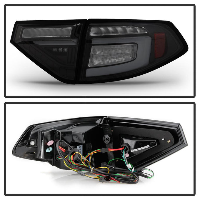 Black Smoke LED Tail Lights <br>08-11 Subaru Impreza 12-14 Subaru WRX