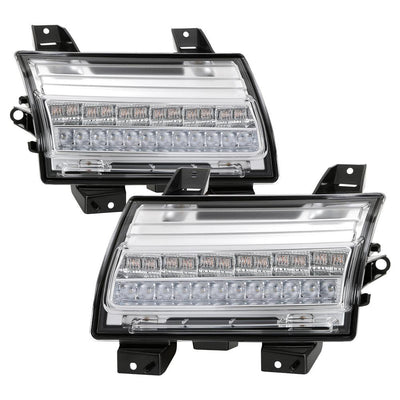 Sequential Signal Chrome Full LED Front Bumper Lights <br>18-21 Jeep Wrangler 20-21 Jeep Gladiator