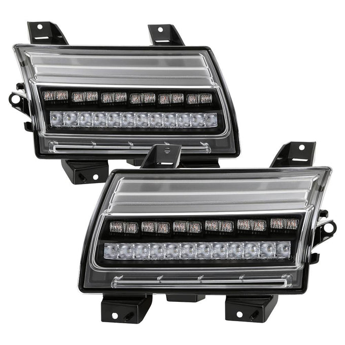 Sequential Signal Black Full LED Front Bumper Lights <br>18-21 Jeep Wrangler 20-21 Jeep Gladiator