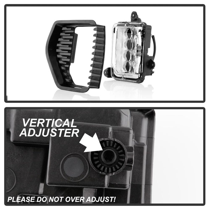 Clear OEM Style Full LED Fog Light w/Universal Switch <br>19-22 GMC Sierra 1500
