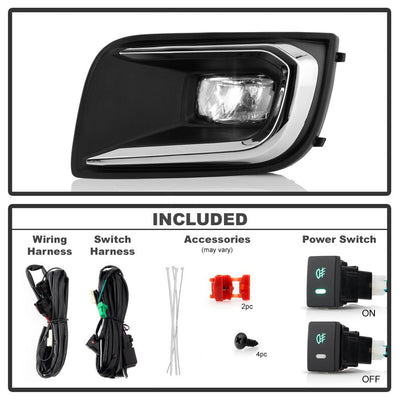 Clear OEM Style LED Fog Lights w/OEM Fit Switch <br>18-20 Toyota Sequoia