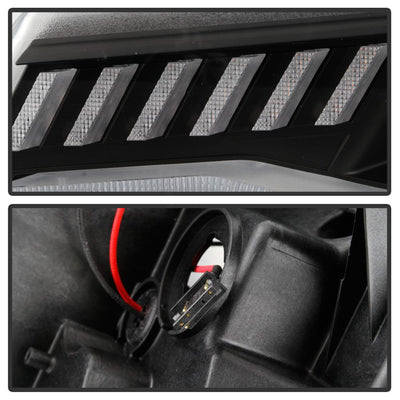 Sequential Turn Signal Black LED Headlights <br>16-18 Chevrolet Camaro