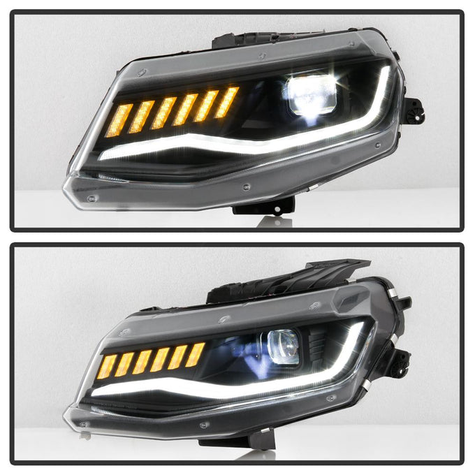 Sequential Turn Signal Black LED Headlights <br>16-18 Chevrolet Camaro