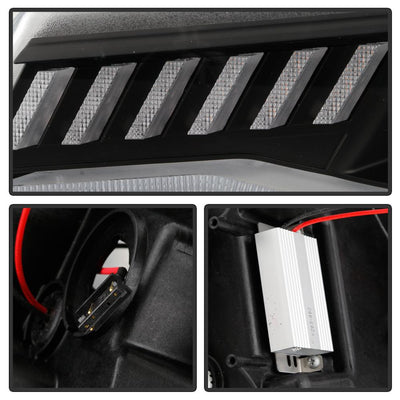 Sequential Turn Signal Black Projector Headlights <br>16-18 Chevrolet Camaro