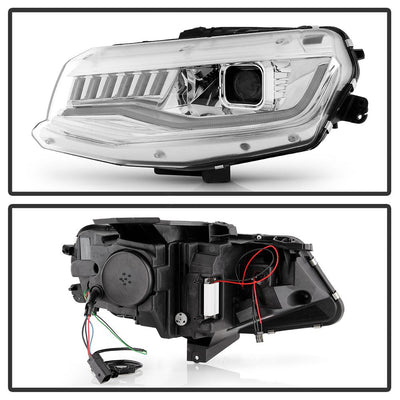 Sequential Turn Signal Chrome Projector Headlights <br>16-18 Chevrolet Camaro