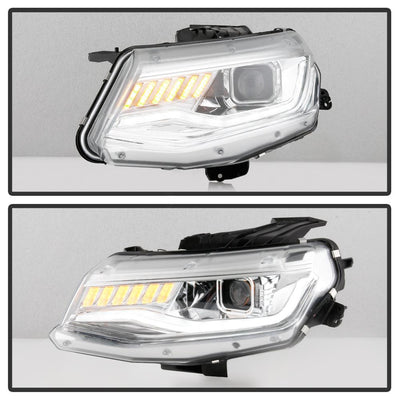 Sequential Turn Signal Chrome Projector Headlights <br>16-18 Chevrolet Camaro