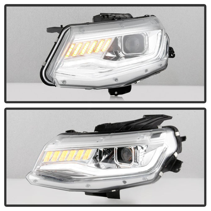 Sequential Turn Signal Chrome Projector Headlights <br>16-18 Chevrolet Camaro
