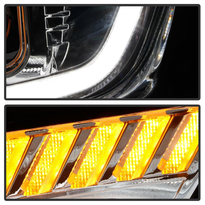 Sequential Turn Signal Chrome Projector Headlights <br>16-18 Chevrolet Camaro