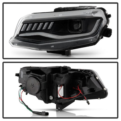 Sequential Turn Signal Black LED Headlights <br>16-18 Chevrolet Camaro