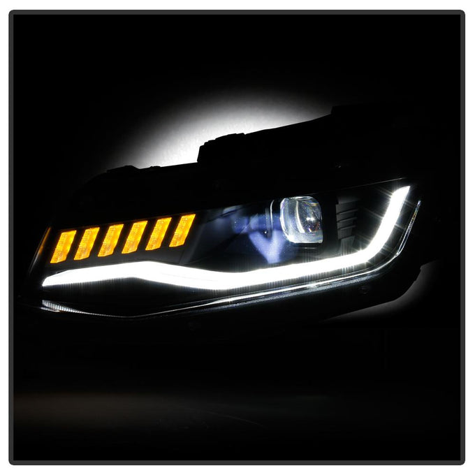 Sequential Turn Signal Black LED Headlights <br>16-18 Chevrolet Camaro