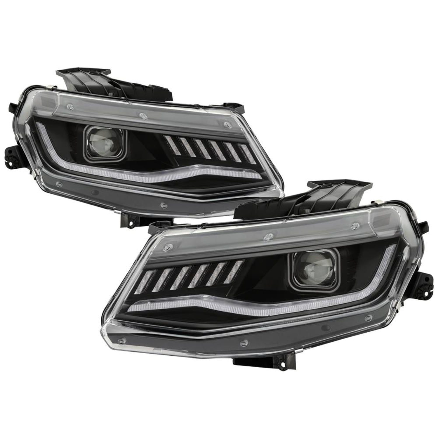 Sequential Turn Signal Black Projector Headlights <br>16-18 Chevrolet Camaro