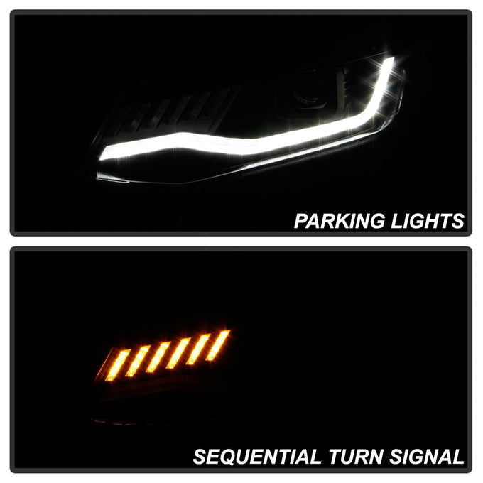 Sequential Turn Signal Black Projector Headlights <br>16-18 Chevrolet Camaro