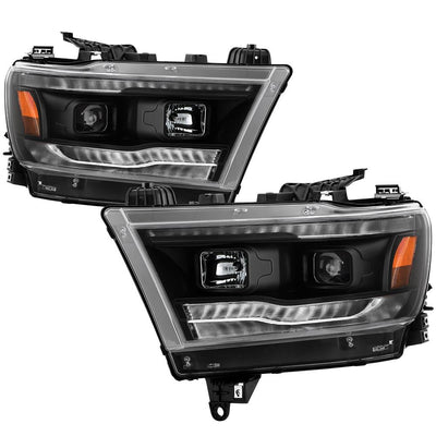 Sequential Turn Signal Black Projector Headlights <br>19-20 Ram 1500