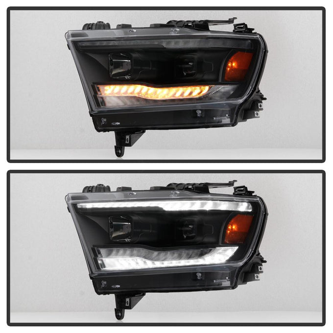 Sequential Turn Signal Black Projector Headlights <br>19-20 Ram 1500