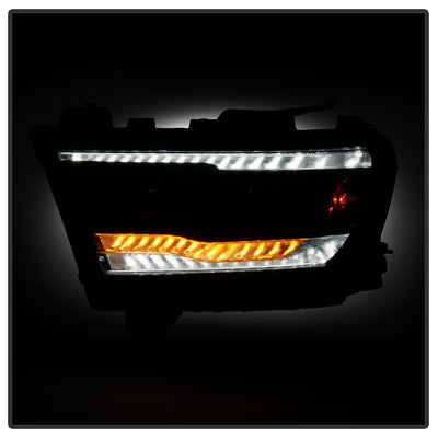 Sequential Turn Signal Black Projector Headlights <br>19-20 Ram 1500