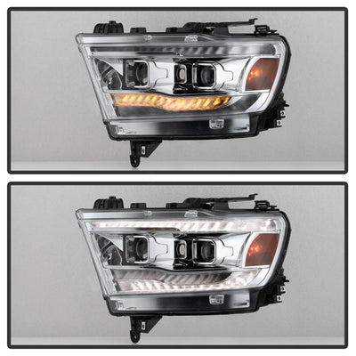 Sequential Turn Signal Chrome Projector Headlights <br>19-20 Ram 1500