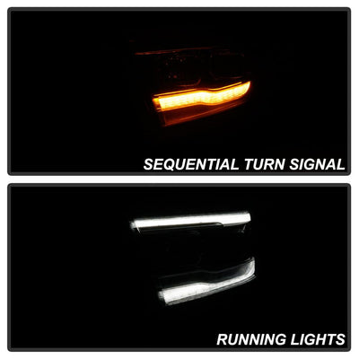 Sequential Turn Signal Chrome Projector Headlights <br>19-20 Ram 1500