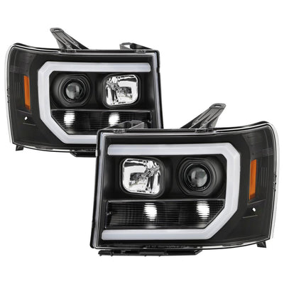 Black LED Low Beam Headlights <br>07-13 GMC Sierra 1500 Sierra 2500 HD Sierra 3500 HD