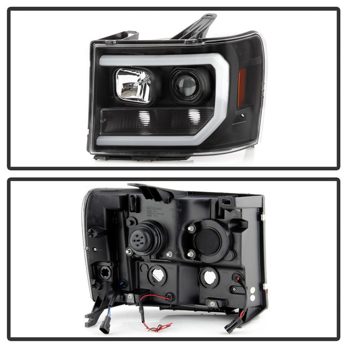 Black LED Low Beam Headlights <br>07-13 GMC Sierra 1500 Sierra 2500 HD Sierra 3500 HD