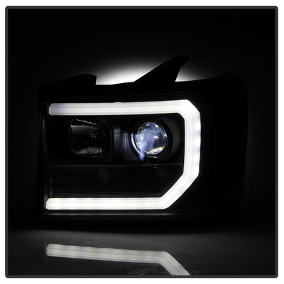 Black LED Low Beam Headlights <br>07-13 GMC Sierra 1500 Sierra 2500 HD Sierra 3500 HD