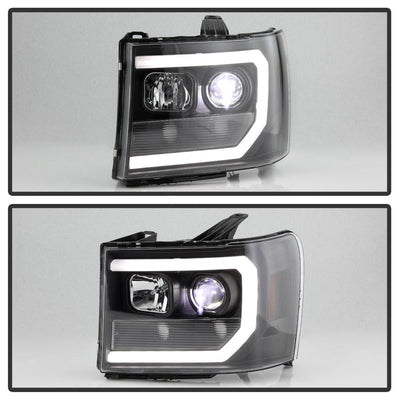 Black LED Low Beam Headlights <br>07-13 GMC Sierra 1500 Sierra 2500 HD Sierra 3500 HD