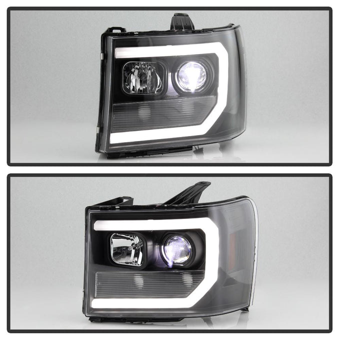 Black LED Low Beam Headlights <br>07-13 GMC Sierra 1500 Sierra 2500 HD Sierra 3500 HD