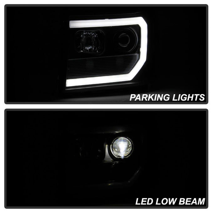 Black LED Low Beam Headlights <br>07-13 GMC Sierra 1500 Sierra 2500 HD Sierra 3500 HD