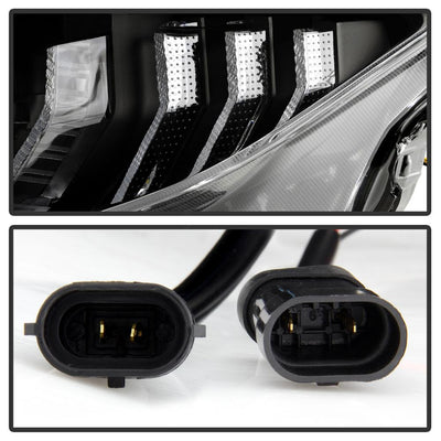 Sequential Turn Signal Black LED Headlights <br>16-20 Honda Civic