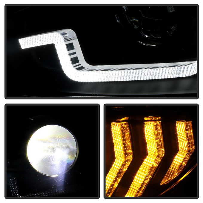 Sequential Turn Signal Black LED Headlights <br>16-20 Honda Civic