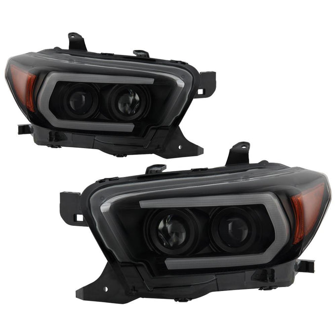 Sequential Turn Signal Black Smoke Projector Headlights <br>16-22 Toyota Tacoma