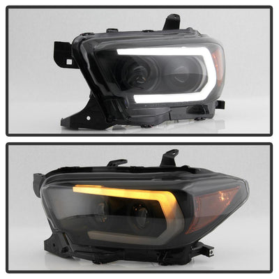 Sequential Turn Signal Black Smoke Projector Headlights <br>16-22 Toyota Tacoma