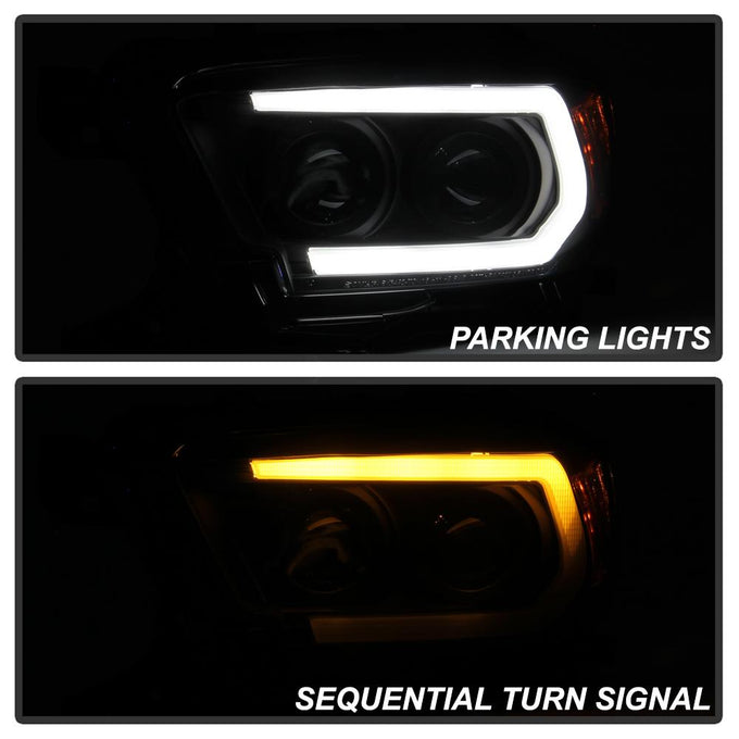 Sequential Turn Signal Black Smoke Projector Headlights <br>16-22 Toyota Tacoma